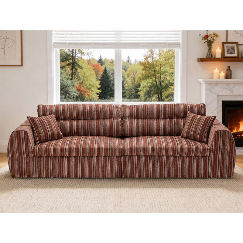Canapé modulaire 2 pièces 111 ", Rouge / Brun