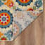 Tapis d'intérieur et d'extérieur marocain résistant aux taches 3 pi x 5 pi orange et ivoire