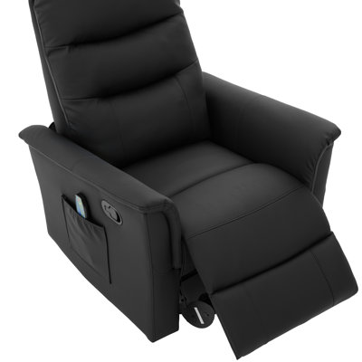 Liora Modern PU Leather Recliner Chair with 8-Point Massage, Rocking & Swivel Base, Adjustable Backrest