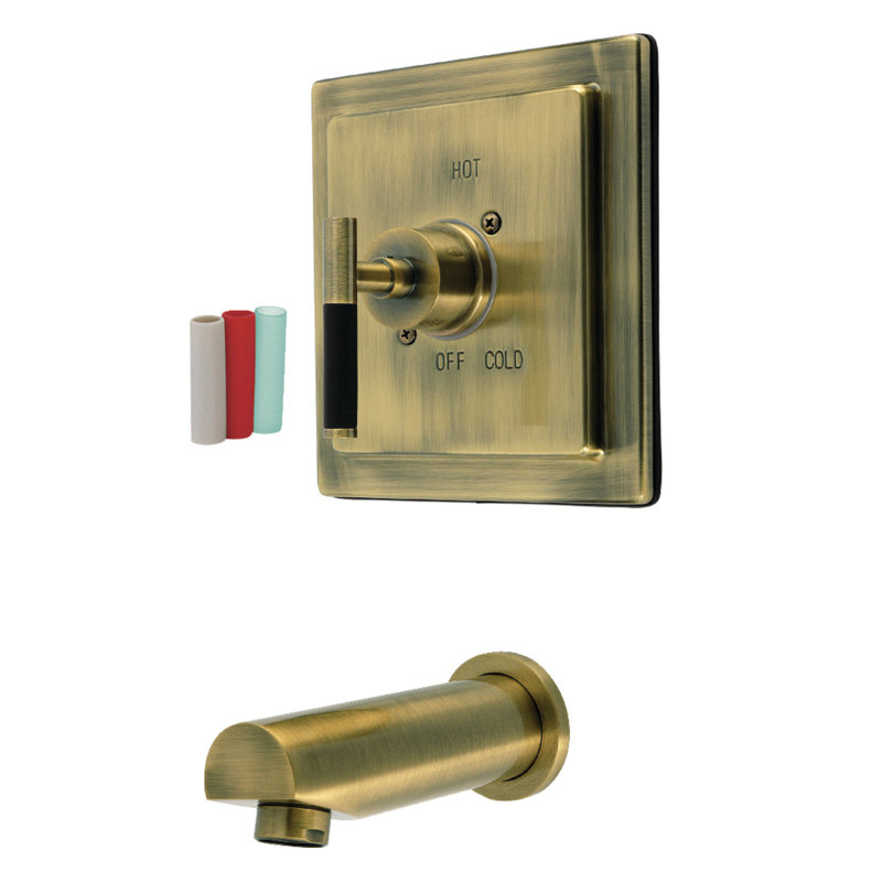 Kingston Brass Kaiser Single-Handle Pressure Balanced Tub Faucet, Antique Brass