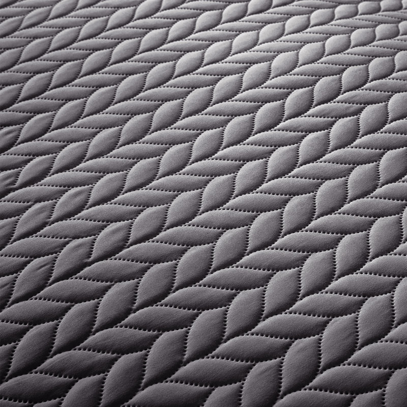 Ensemble de couvre-lit gaufré de qualité supérieure avec taies d'oreiller assorties, Gris