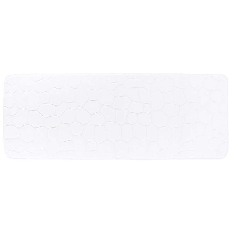 Tapis de couloir Pebble - Mousse à mémoire de forme - L 48 po x l 18 po pour la cuisine, la salle de bain et plus, Blanc
