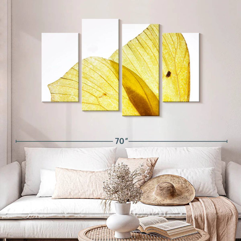 Ailes de papillon Brampt jaune doré, H 32 po x l 52 po