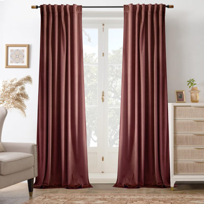 Dessy Velvet  Curtains 2 Panel Set Super Soft luxury Rod Pocket Back Tab Curtains