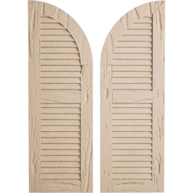 Timberthane deux persiennes égales avec volets en faux bois à dessus en arche (par paire), 18", 48"