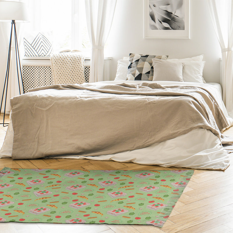 Tapis décoratif vert pizza, Oui