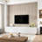 Elegant Arched Design TV Stand for TVs Up to 80", Modern 2-in-1 Convertible Coffee Table with 4 Drawers, Multi-Functional Storage Cabinet for Living Room & Bedroom-11534333