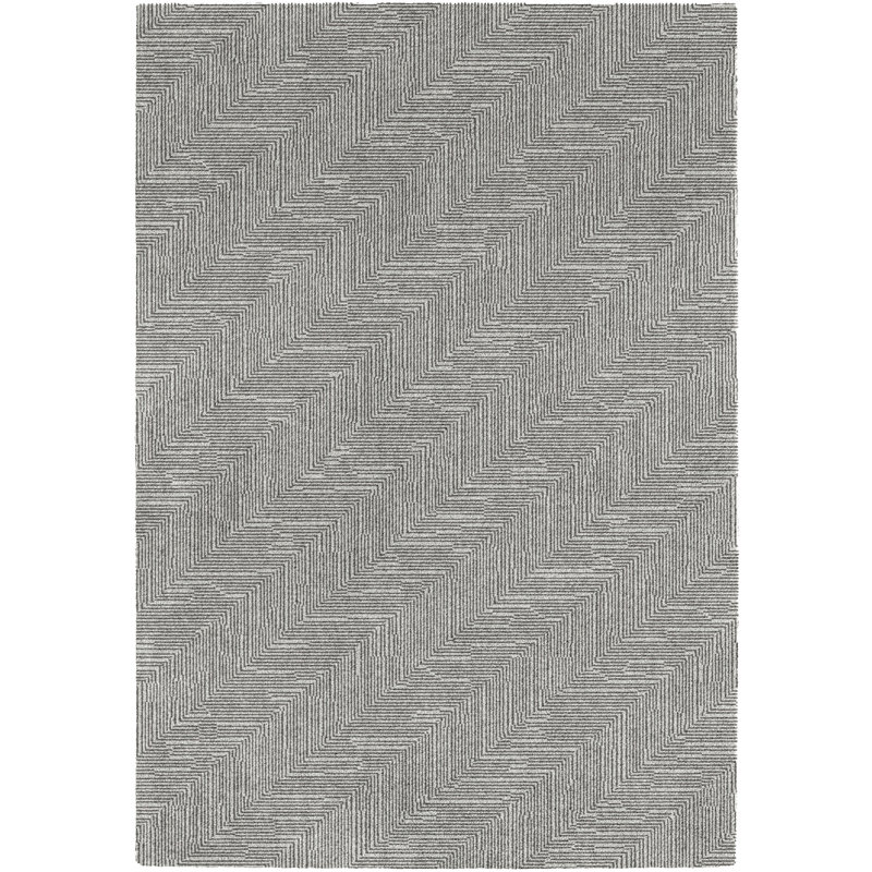 Tapis gris tissé à la machine Urbana, Rectangle 5 pi 3 po x 7 pi