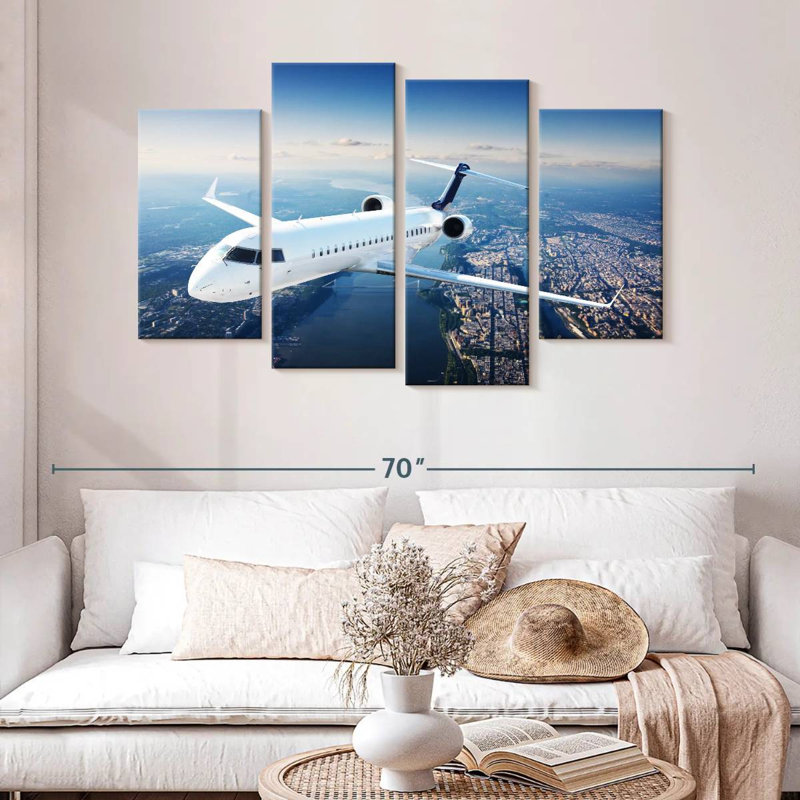 Mehar Flying Private Jet, 32" H x 52" W