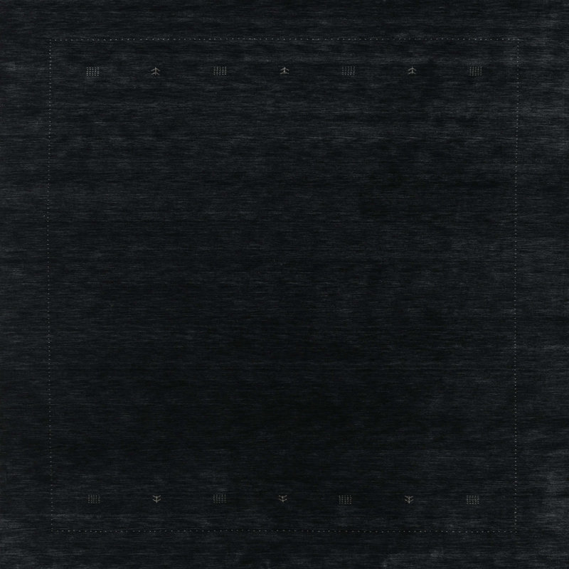 Tapis contemporain noir, Carré 3 pis
