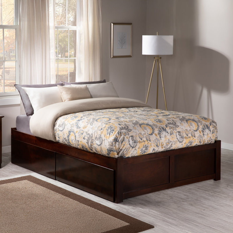 Avdain Platform Storage Bed, Walnut