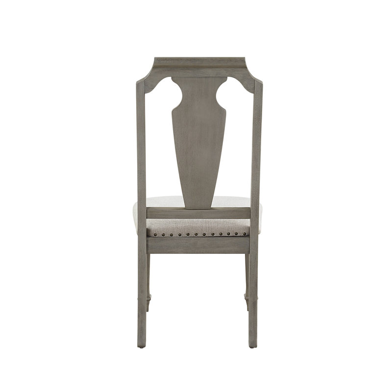 Ensemble de 2 chaises d'appoint en lin beige et chêne vieilli Zumala