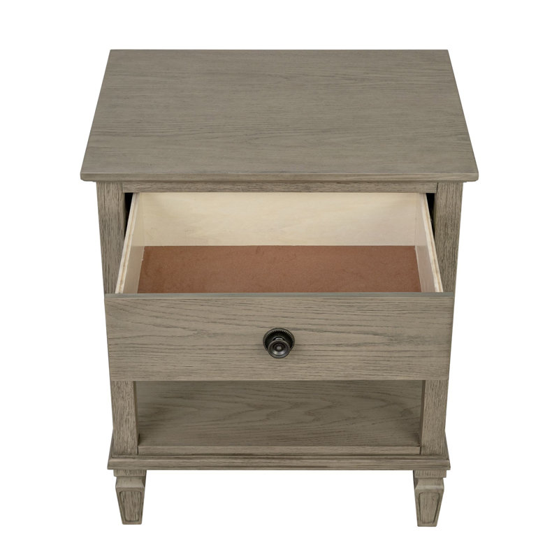 Table de chevet Victoria gris récupéré (table de chevet incluse seulement), Gris
