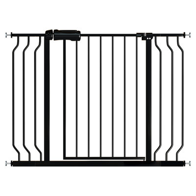 Extra Wide Auto-Close Safety Pet Gate - Pressure Mounted, Adjusts 33.9"-43.3" Black for Doors/Stairs, Pet Proof
