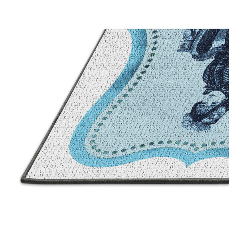 Tapis bleu Fashion, Rectangle 4 pi x 6 pi