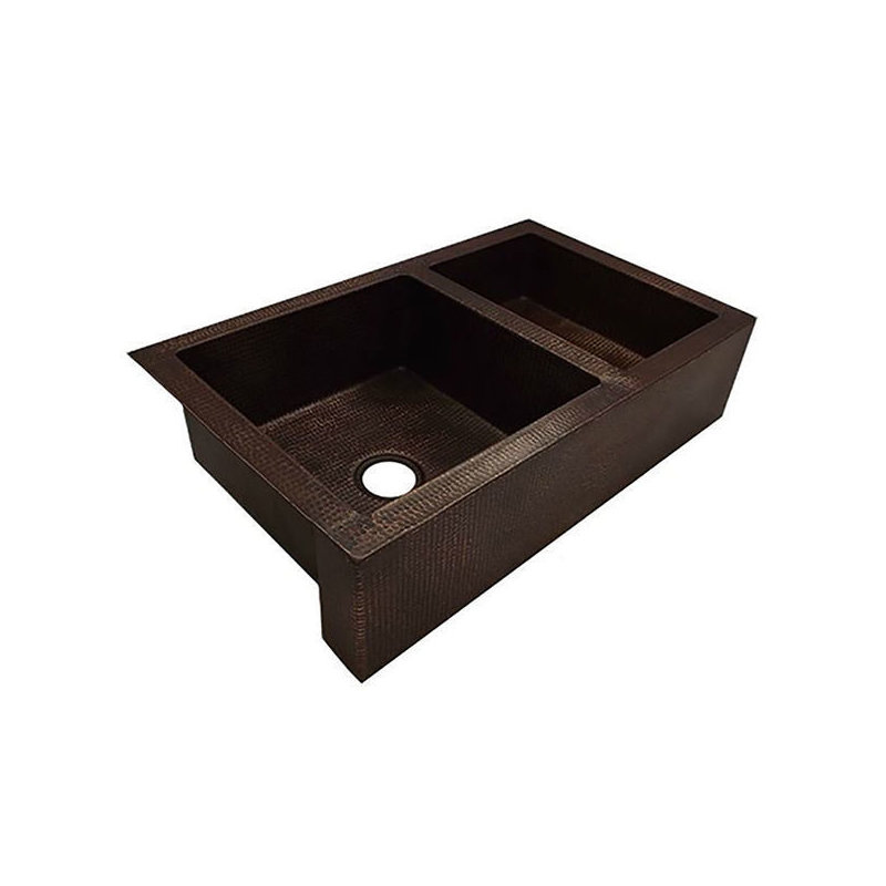 Bloomsbury Market 580mm W Double Bowl Copper Kitchen Sink