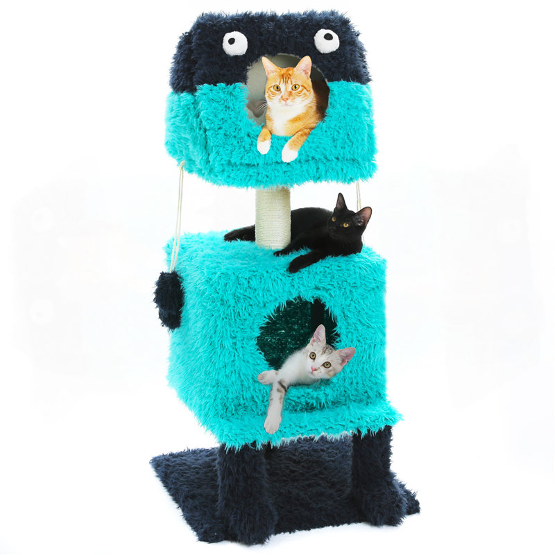Monster Cat Tree Blue & Purple