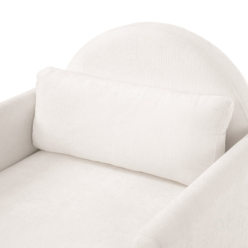 Chaise d'appoint beige pour animaux de compagnie avec coin caché pour animaux de compagnie, pieds en bois d'acacia, capacité de poids de 220 lb, fauteuil rembourré moderne pour le salon