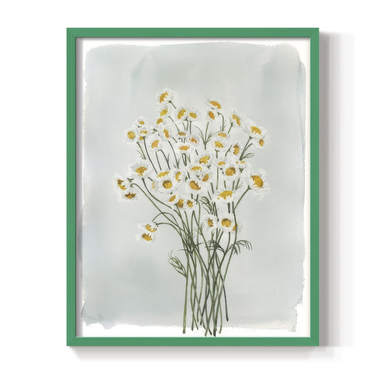 «Chamomile Bouquet I», reproduction encadrée - bois massif, H 30 po x l 24 po, Vert