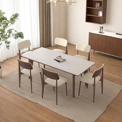 Rock plate dining table and chair combination