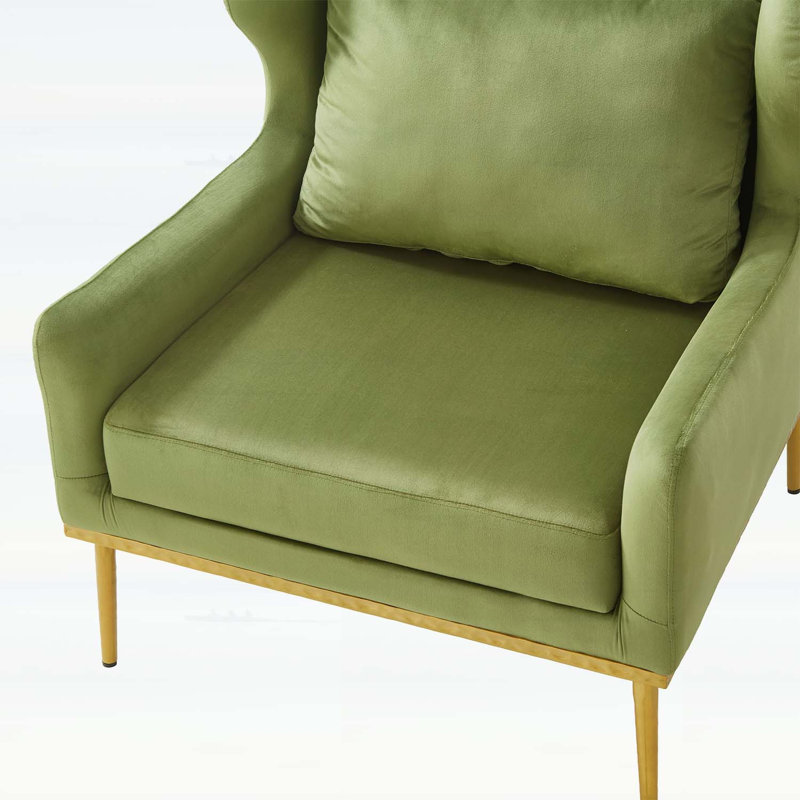 Fauteuil moderne pour salon, chambre à coucher ou coin lecture confortable, Vert