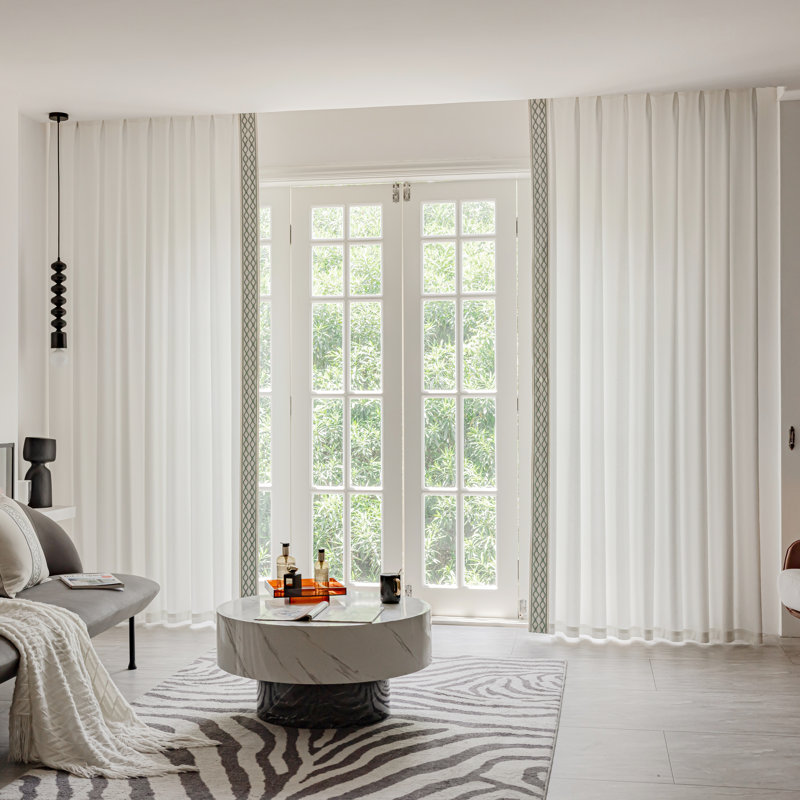 Paire de rideaux semi-transparents en lin Alexia, L 50 po x L 108 po