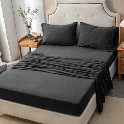 100% T-Shirt Cotton Super Soft Comfy Breathable Fits Mattress Up To 20" Extra Deep Pocket