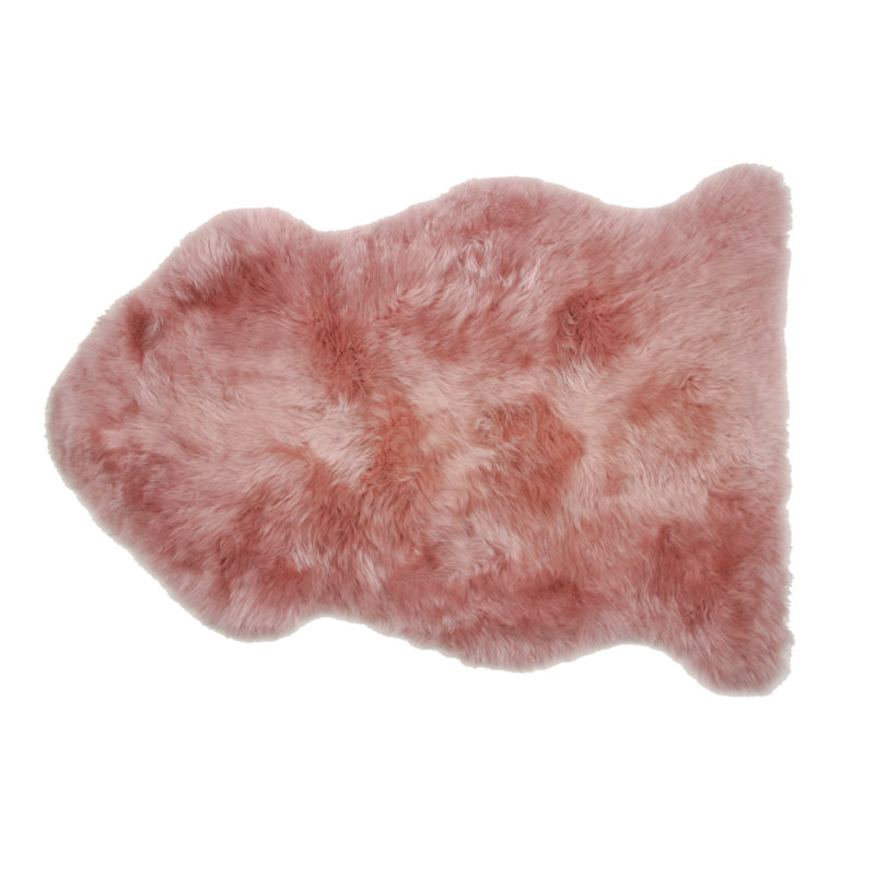  Tapis d'intérieur en laine de mouton fabriqué à la main l 24 po x P 39 po, Rose foncé