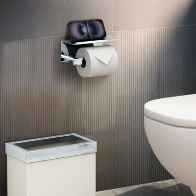 Elevate Toilet Paper Holder w/Mobile Shelf