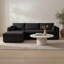 Canapé-lit modulaire avec méridienne de rangement Deann noir gauche-169265525-169265527