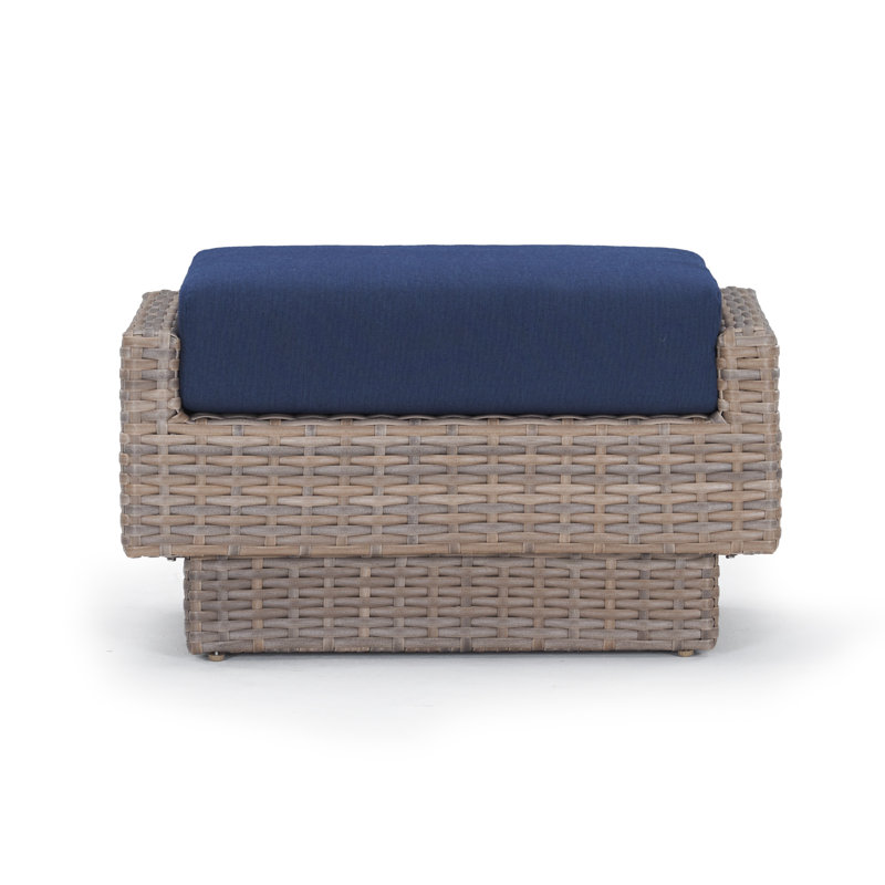 Jorolf Outdoor Ottoman, Blue, Honey