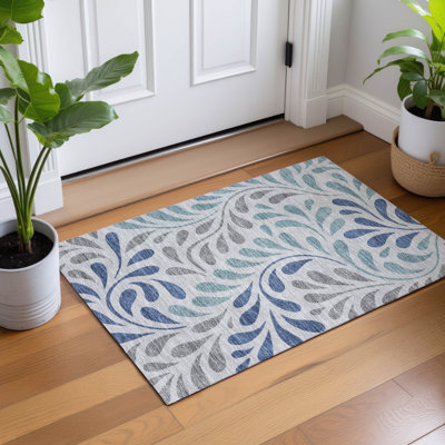 Tapis botanique intérieur / extérieur lavable à la machine Lanphear ACN2411