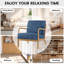 Ensemble de 2 chaises d'appoint avec coussin et fauteuil rembourré de style Mid-Century pour petit espace-1060851016-1068661585
