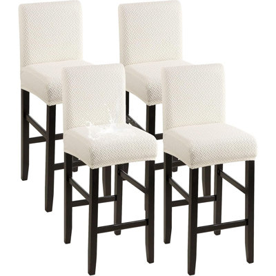 Housses de tabouret de bar - T-Beige - ensemble de 4 / imperméable / extensible / amovible / lavable / housse / pub, cuisine et salle à manger