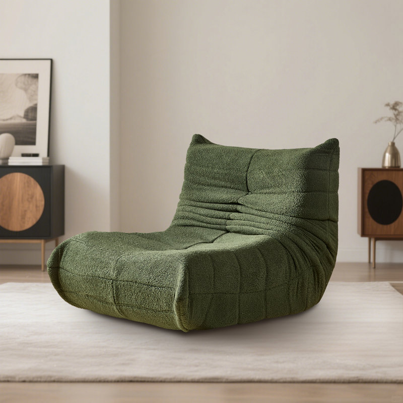 Armless Bean Bag Chair For Adults And Kids,memory Foam Lounge Chair Forliving Room Bedroom Dorm Or Office, Green Polyester
