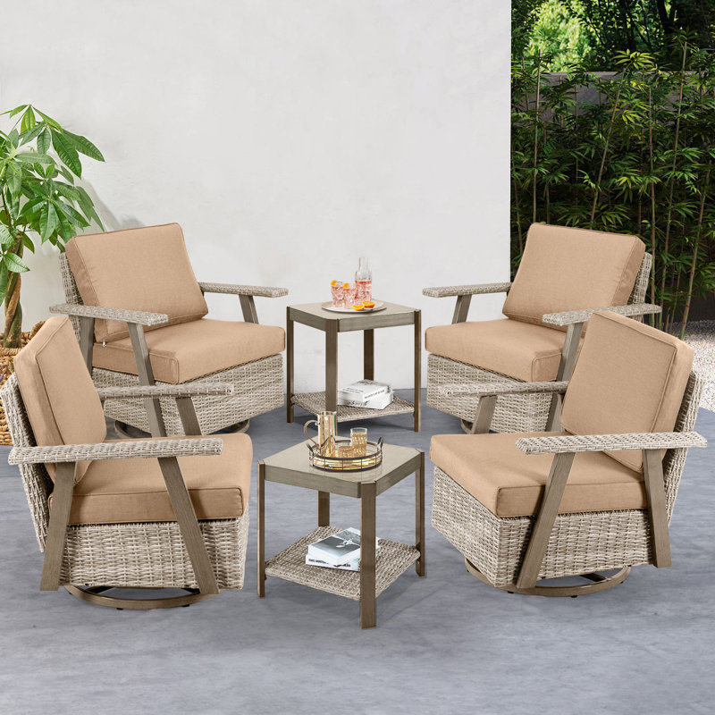 Fauteuil de patio 6 pièces 6 pièces, Brun