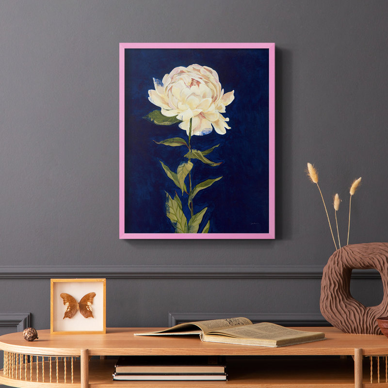 Impression encadrée «PRETTY AS A PEONY I» - bois massif, H 10 po x l 8 po, Rose