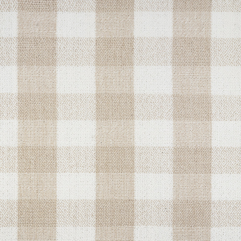 Crawford Upholstered Ottoman, Tan Gingham