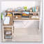 Bureau de bureau en L de 55 pouces avec élévateur de moniteur, tiroirs et tablettes de rangement, bureau d'ordinateur de coin pour les petits espaces, table d'écriture de style maison de campagne