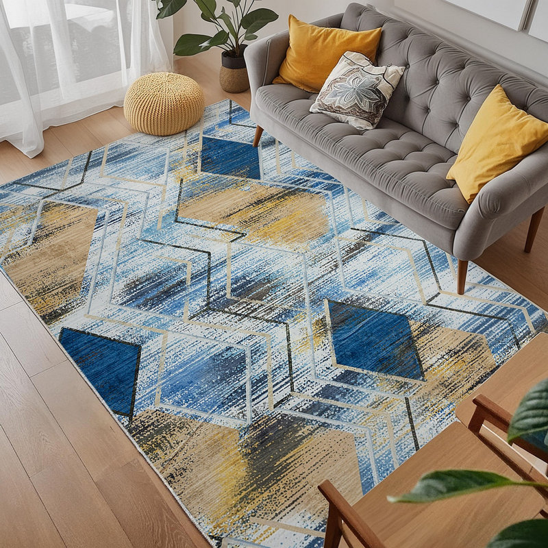 Rectangle Kidus Tapis Tapis de salon Grand tapis Tapis d'extérieur Tapis de salon, Rectangle 6 pi x 9 pi