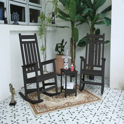 Ensemble de chaises berçantes d'extérieur toutes saisons avec table d'appoint pour une détente ultime