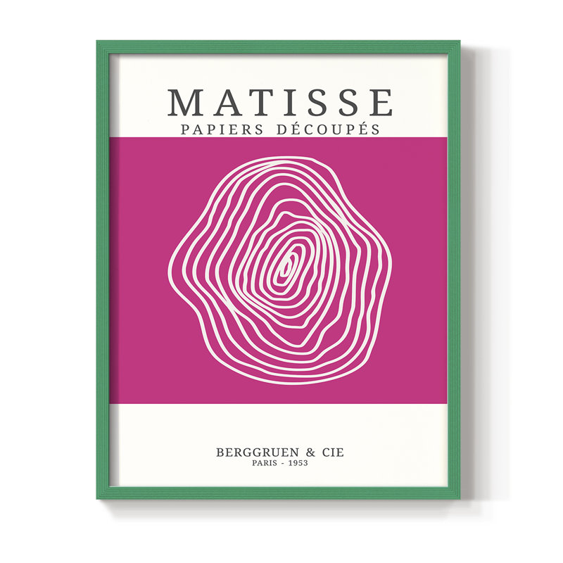 Matisse CDxxx III, reproduction encadrée - bois massif, Cadre simple vert, H 10 po x l 8 po