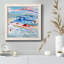 Rosé et bleu - Peinture sur toile encadrée-2065951690-2065709313