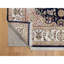 Tapis carré de 5 pi x 5 pi bleu nuit, laine et soie, noué à la main avec motif médaillon central Nain, 250 KPSI, tapis oriental
