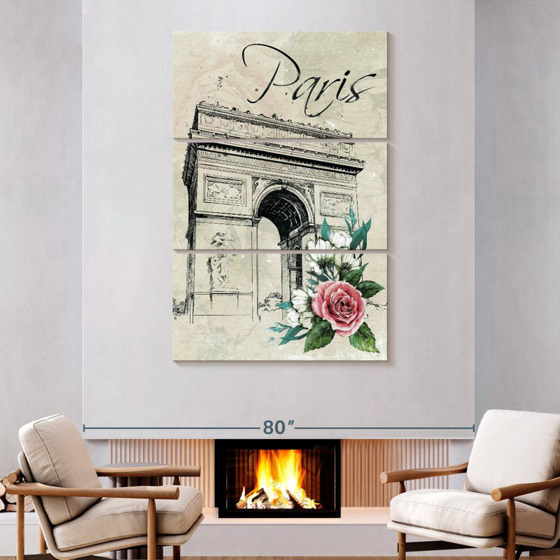 Lilie Champs-Elysees Paris Floral, H 74 po x l 48 po