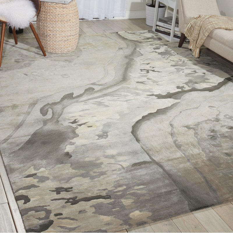 Dugas Abstract Wool Hand Woven Area Rug, Rectangle 168 x 226cm