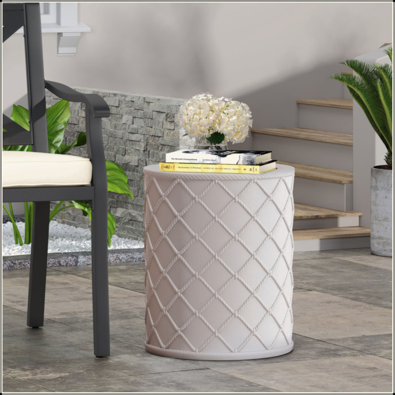 Table d'appoint polyvalente en béton léger avec motif élégant pour tout espace