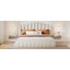 Structure de lit tapissier en velours pour grand lit avec tête de lit en forme de coquillage, aucun sommier nécessaire, mobilier de chambre moderne et confortable-453299375