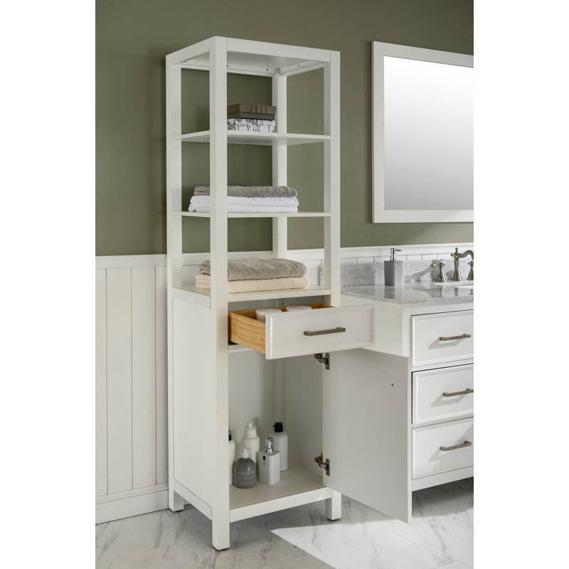 Armoire à linge autoportante Aileen l 21 po x H 72 po x P 17 po, Blanc