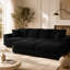 Canapé 102,4 po en velours côtelé 102,4 po, canapé-lit rembourré moderne et confortable, sièges profonds avec coussins moelleux et 3 repose-pieds, fauteuil convertible, noir-978010310